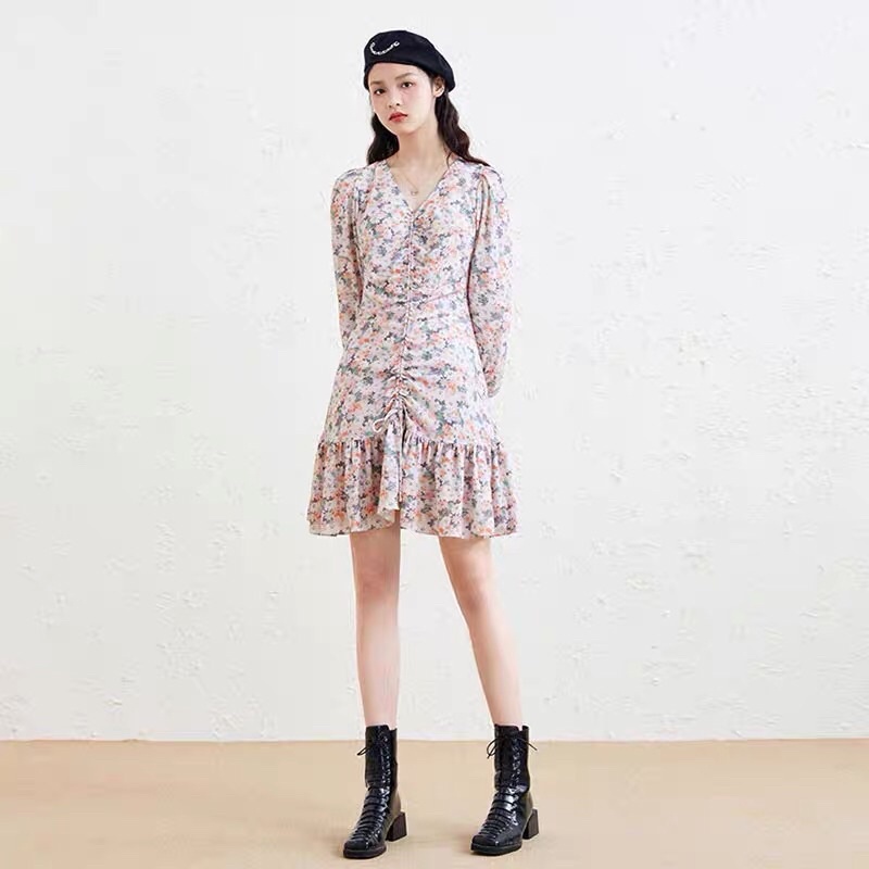 Đầm hoa tay dài Peacebird