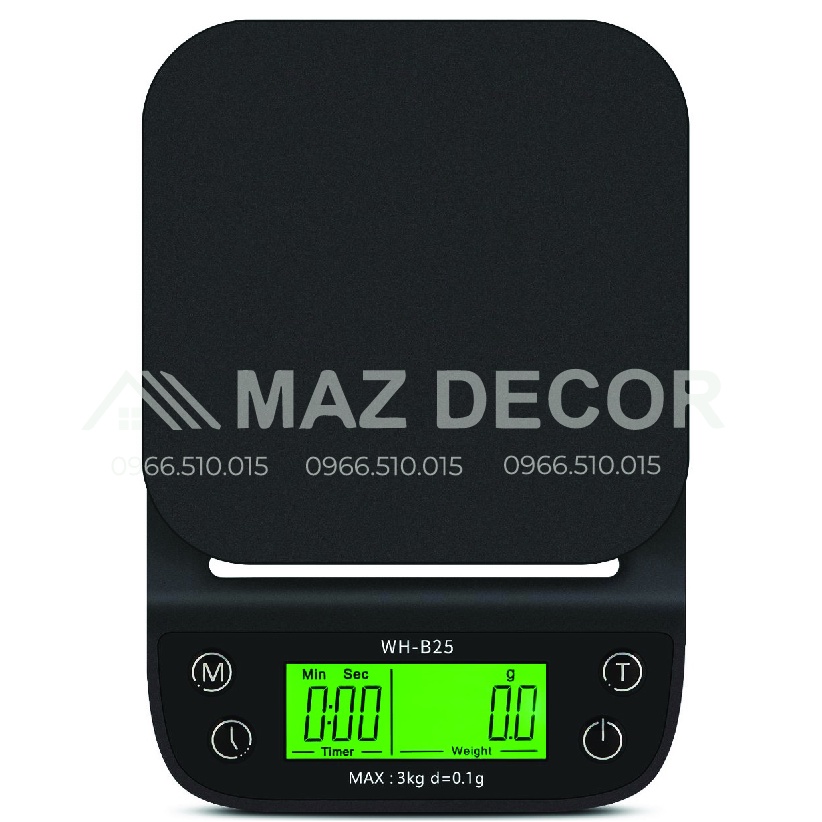 [Chính hãng giá sỉ] Cân điện tử tiểu ly độ chính xác cao trừ bì chuyên đong cà phê, làm bánh 3kg/0,1gam giá rẻ WH-B25