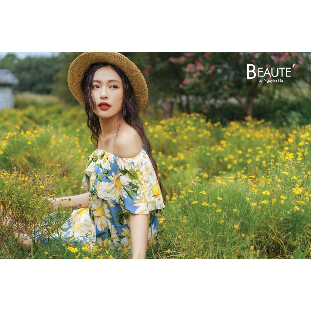 PHAIWOOMAN / Váy trễ vai Lavi họa tiết hoa