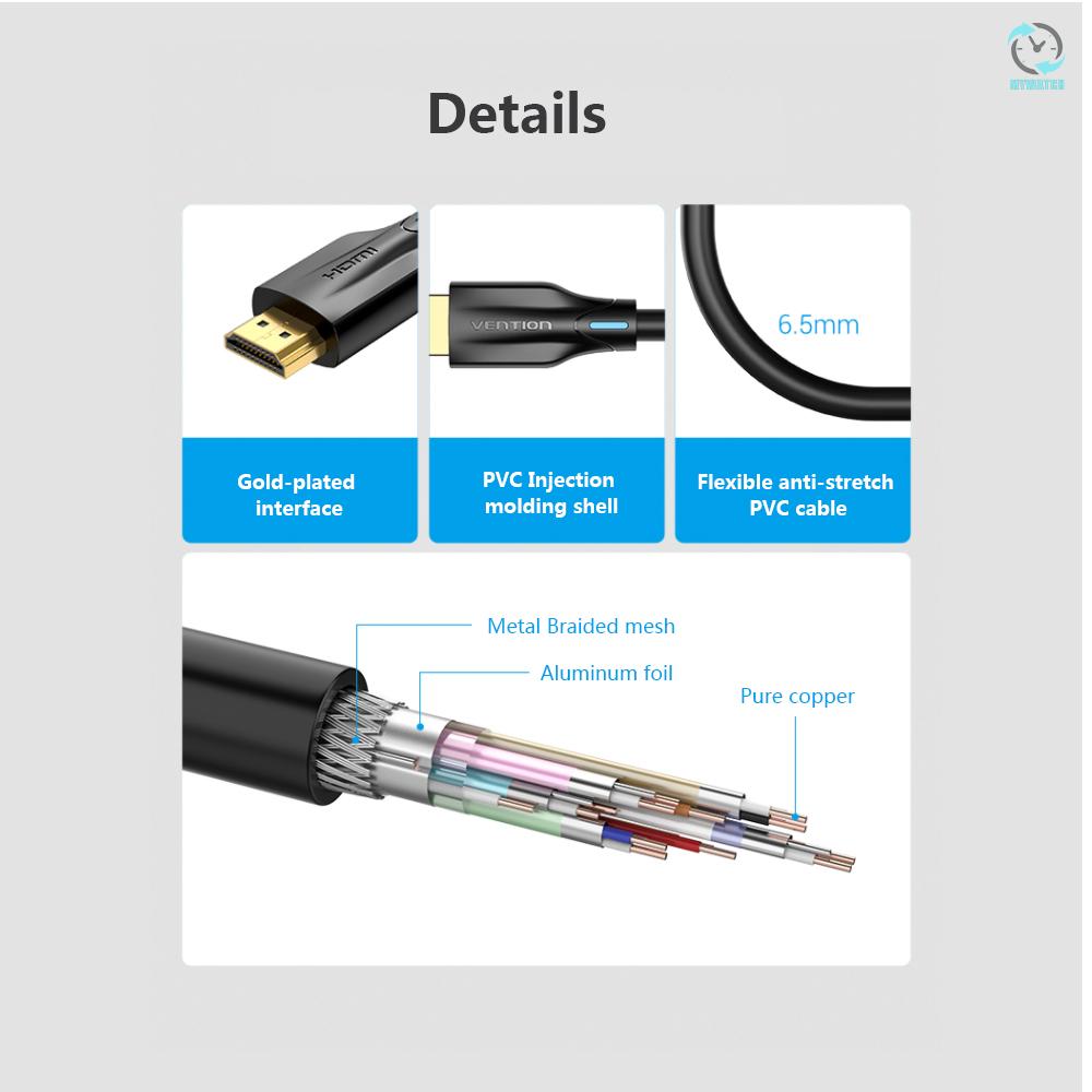 M Vention HDMI 2.1 Cable HD Cable with 8K Resolution 4K@120Hz 3D Vision 48Gbps Bandwidth for Computer Smart Box Projector 3m