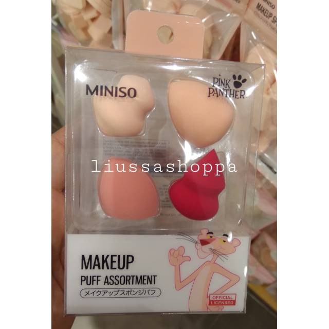 (Hàng Mới Về) Hộp Mút Trang Điểm Miniso Hình Báo Hồng Xinh Xắn