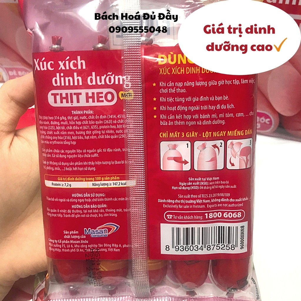 Xúc xích heo Ponnie 88% thịt loại mới, xúc xích dinh dưỡng Ponnie ngon cực kì, ăn là ghiền