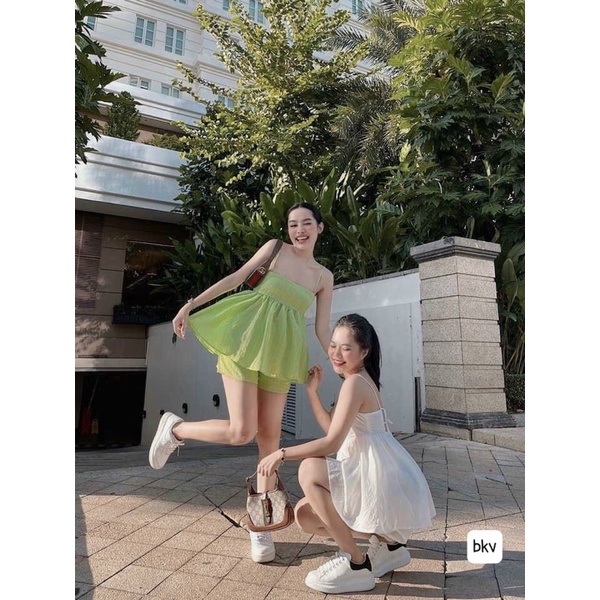 sét áo 2 dây đũi đi biển , bộ đồ 2 dây đi biển cực xinh, váy 2 dây đi biển mùa hè sang chảnh cho các nàng