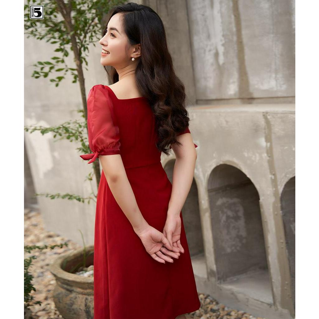 Đầm cổ vuông tay bồng N295