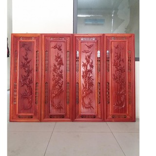 tranh tứ quý gỗ hương kt 107x37