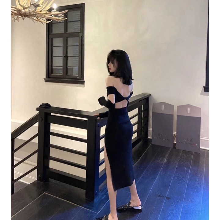 Đầm ôm body trễ vai Ulzzang