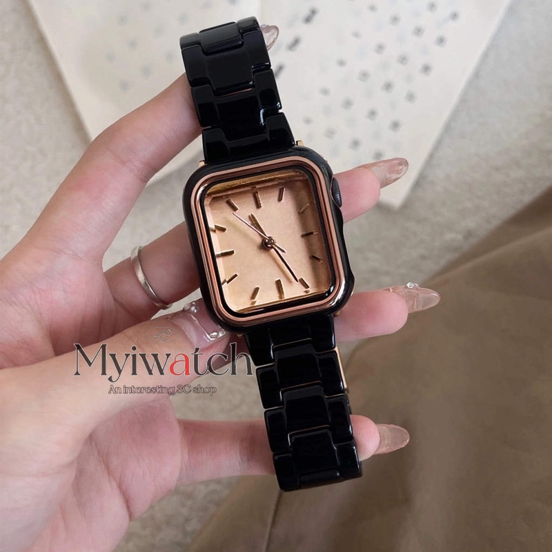 Dây đeo đồng hồ thông minh resin gốm có/ không có vỏ bọc thích hợp cho iWatch 6 SE 5 4 3 2 1 42mm 38mm 40mm 44mm 40mm