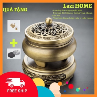 Lư xông trầm đồng cao cấp, Lư đốt trầm siêu chất - Đồng nguyên khối đáp ứng mọi nhu cầu chơi trầm