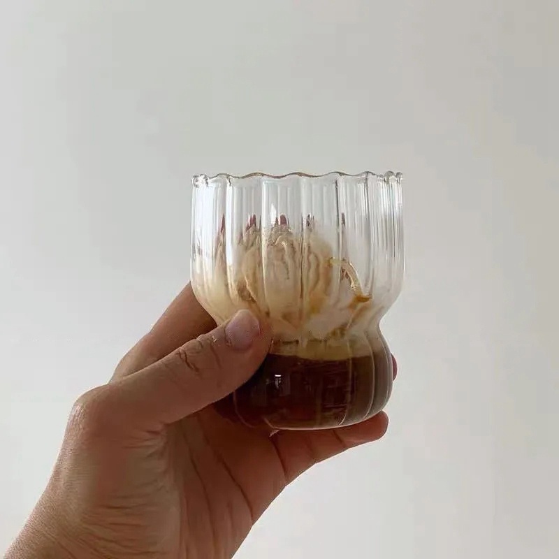 Cốc Thủy Tinh Trong Suốt 260ml Thiết Kế Đáng Yêu Tiện Dụng