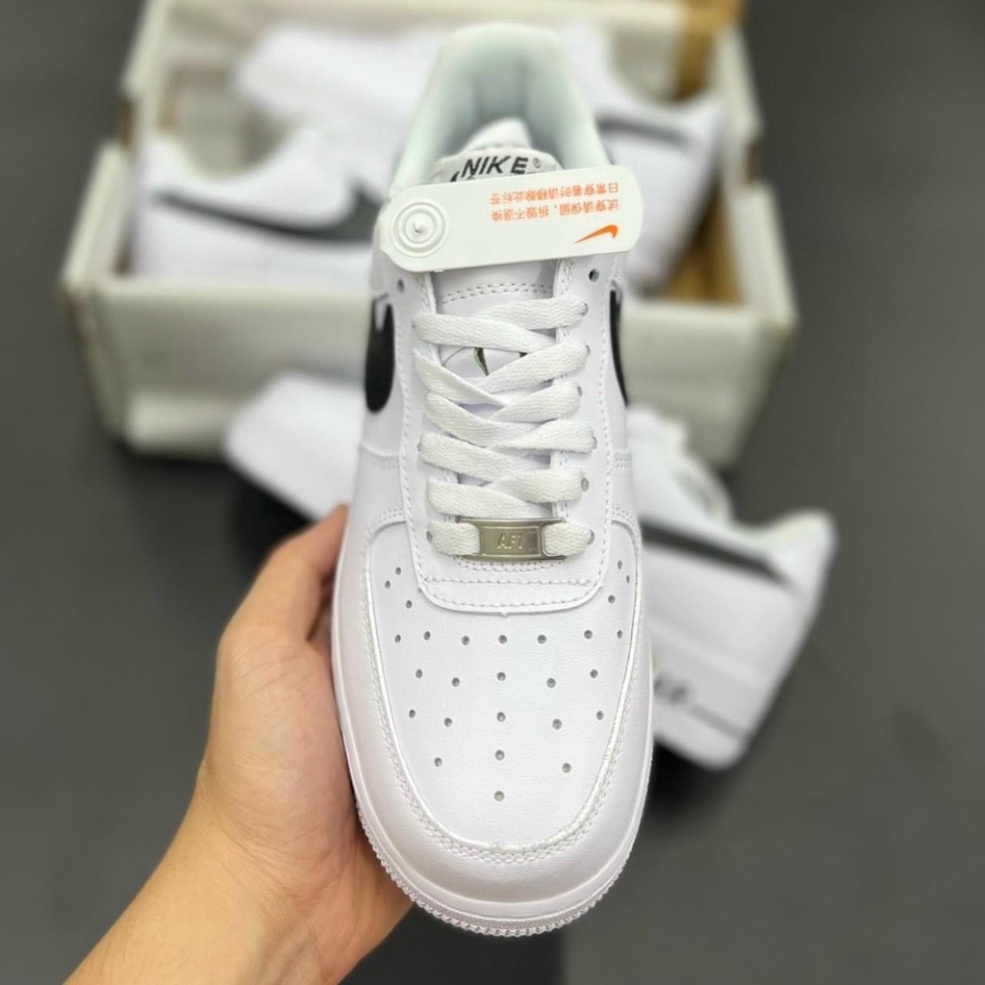 Giày air force 1 Nam Nữ, Giày AF1 Trắng Vệt Đen Hàng Cao Cấp Full Box THO