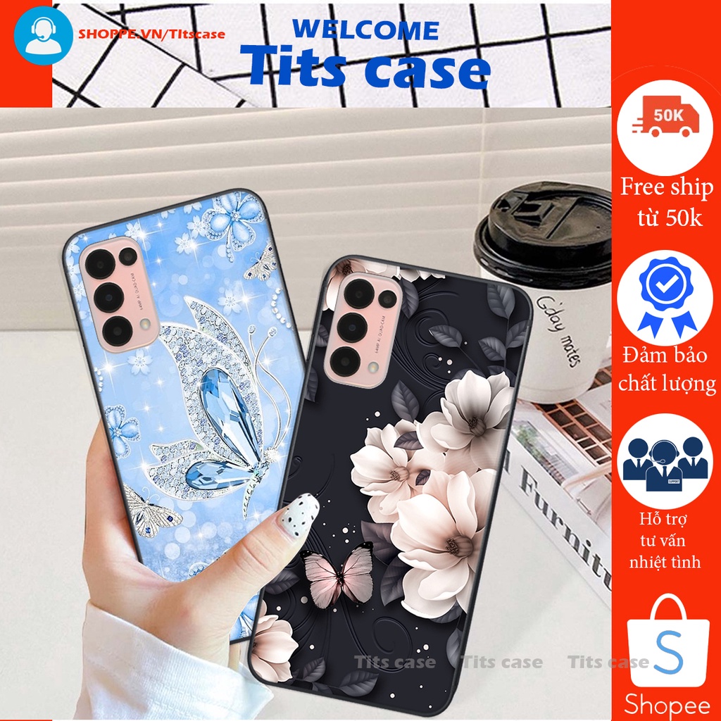 Ốp lưng  Oppo RENO 5 in hình thiên nga,hoa may mắn, đặc sắc ĐỘC - LẠ - BỀN