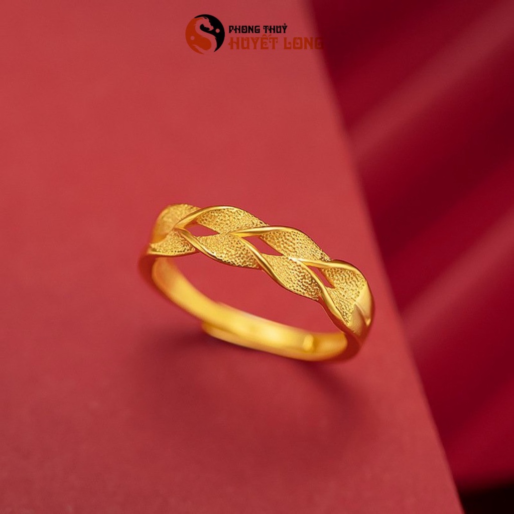 Nhẫn Gợn Xoắn Mạ Vàng 18K Loại Đẹp Điều Chỉnh Được Kích Cỡ, Nhẫn Nữ