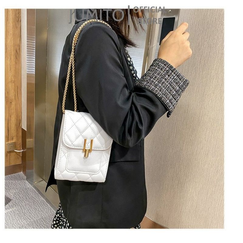 Túi xách nữ đeo chéo đeo vai hộp mini dây xích da pu pu siêu xinh JUMITO SF1815
