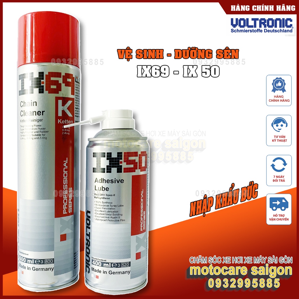 Combo vệ sinh- bảo dưỡng sên Ix69+Ix50