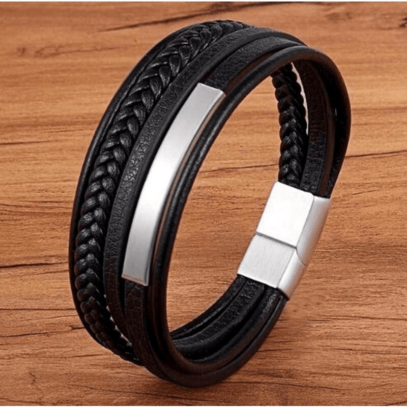 Vòng Tay Nam Hanmade AROTI Chất Dây Da Cao Cấp, Khóa và Charm Titan Cực Đẹp, Phong Cách Sang Trọng, Cá Tính VT617-B sp4