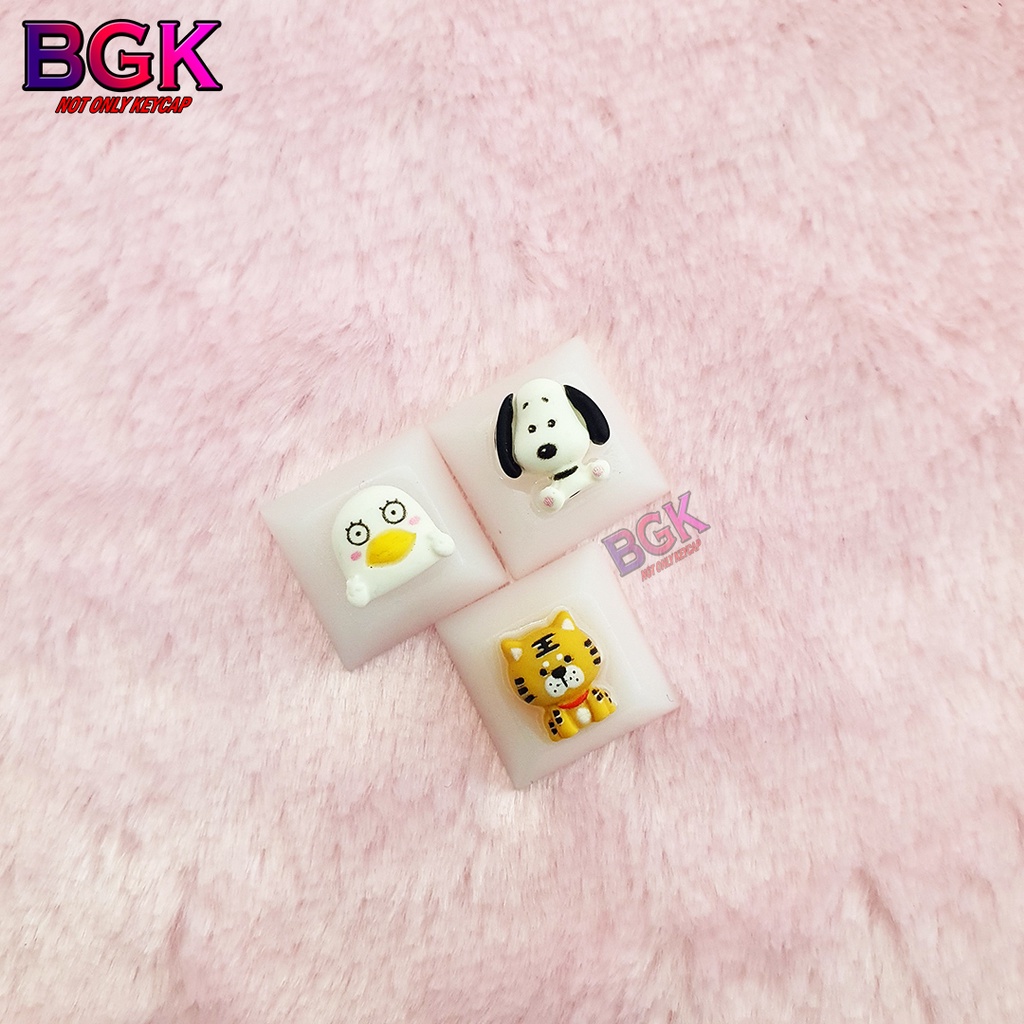 Keycap Artisan Nút Bàn Phím Cơ Những Con Thú Nhỏ Xinh Xuyên LED