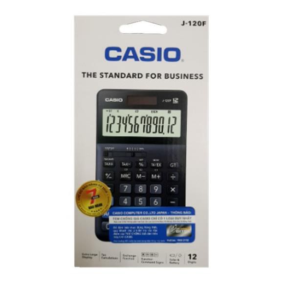 Máy Tính Văn Phòng Casio Chính Hãng J120F - Màn Hình Cực Lớn, Các Phím Dẻo, Nguồn Hai Chiều (Mặt trời + Pin)