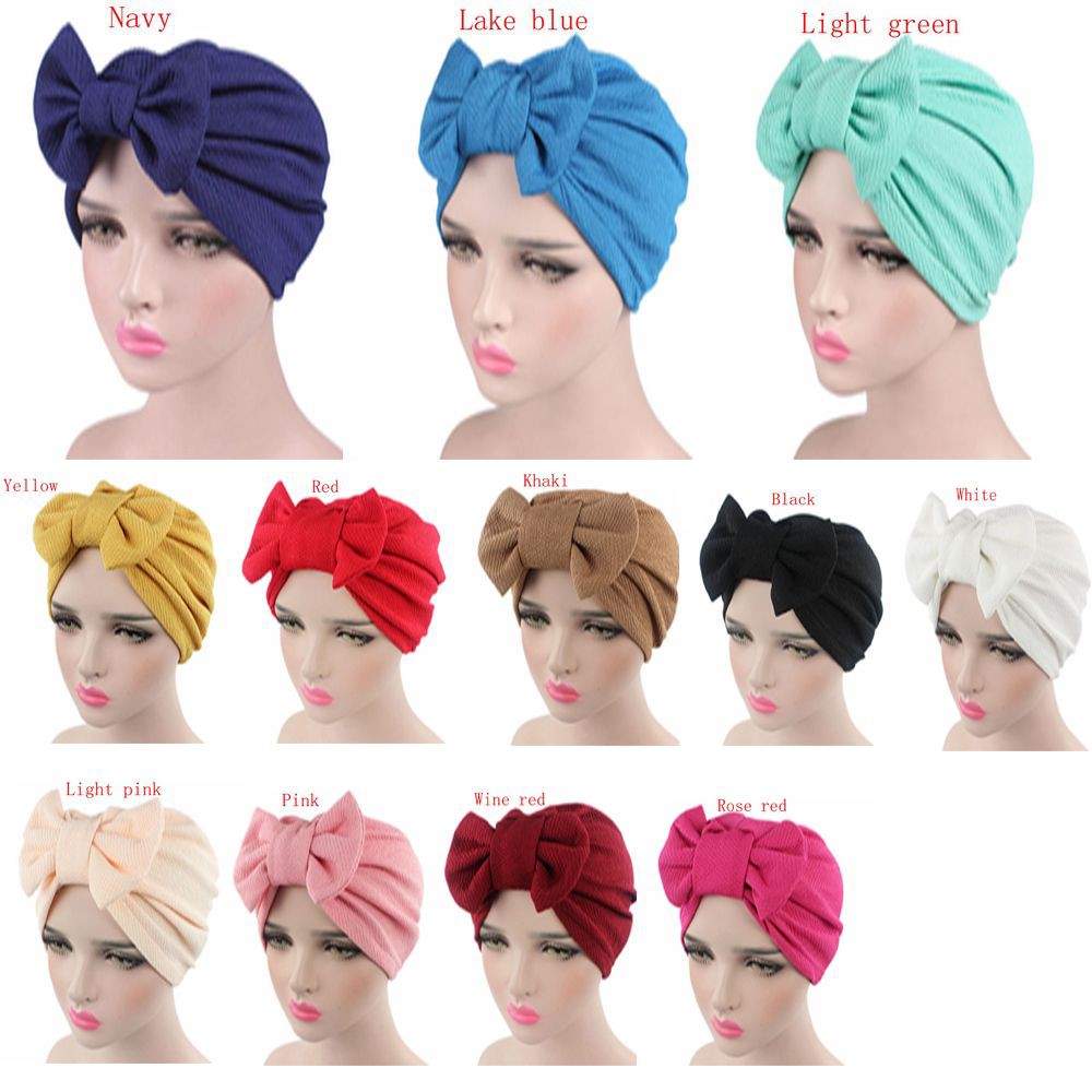 LUCKY🔆 New Beanie Hat Women's Fashion Hijab Chemo Cap Scarf Charm Head Wrap Snood Bow Turban Bonnet/Multicolor