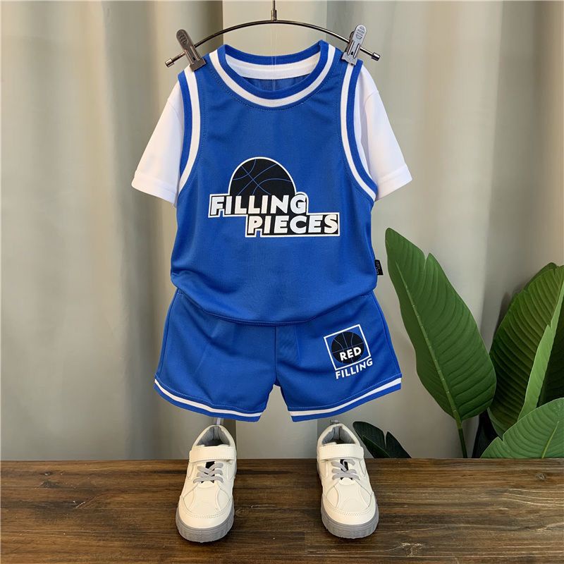 Trang phục bóng rổ tay cộc khô nhanh phong cách mùa hè cho bé trai