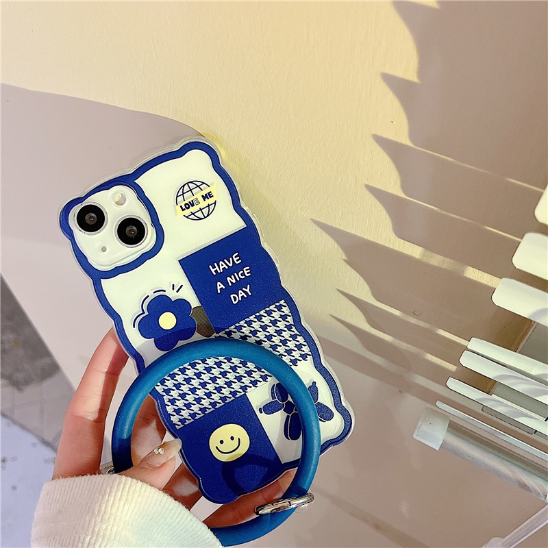 Ốp lưng iphone Ốp Điện Thoại Silicon Màu Xanh Dương Họa Tiết Sóng Biển Lớn Cho iPhone 12 / 13Pro 11 x 14pro / 6 / 7 / 8 / PLUS / PROAMX-14 Dinuo case