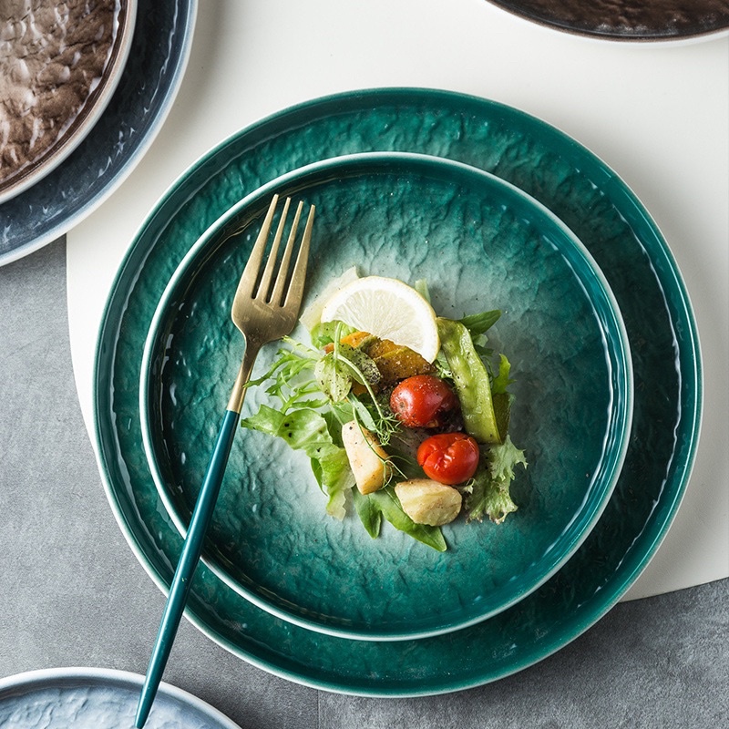 Bát đĩa sứ, Tô sứ Vân Đá Xanh Lá, Chén đĩa sứ cao cấp hiện đại