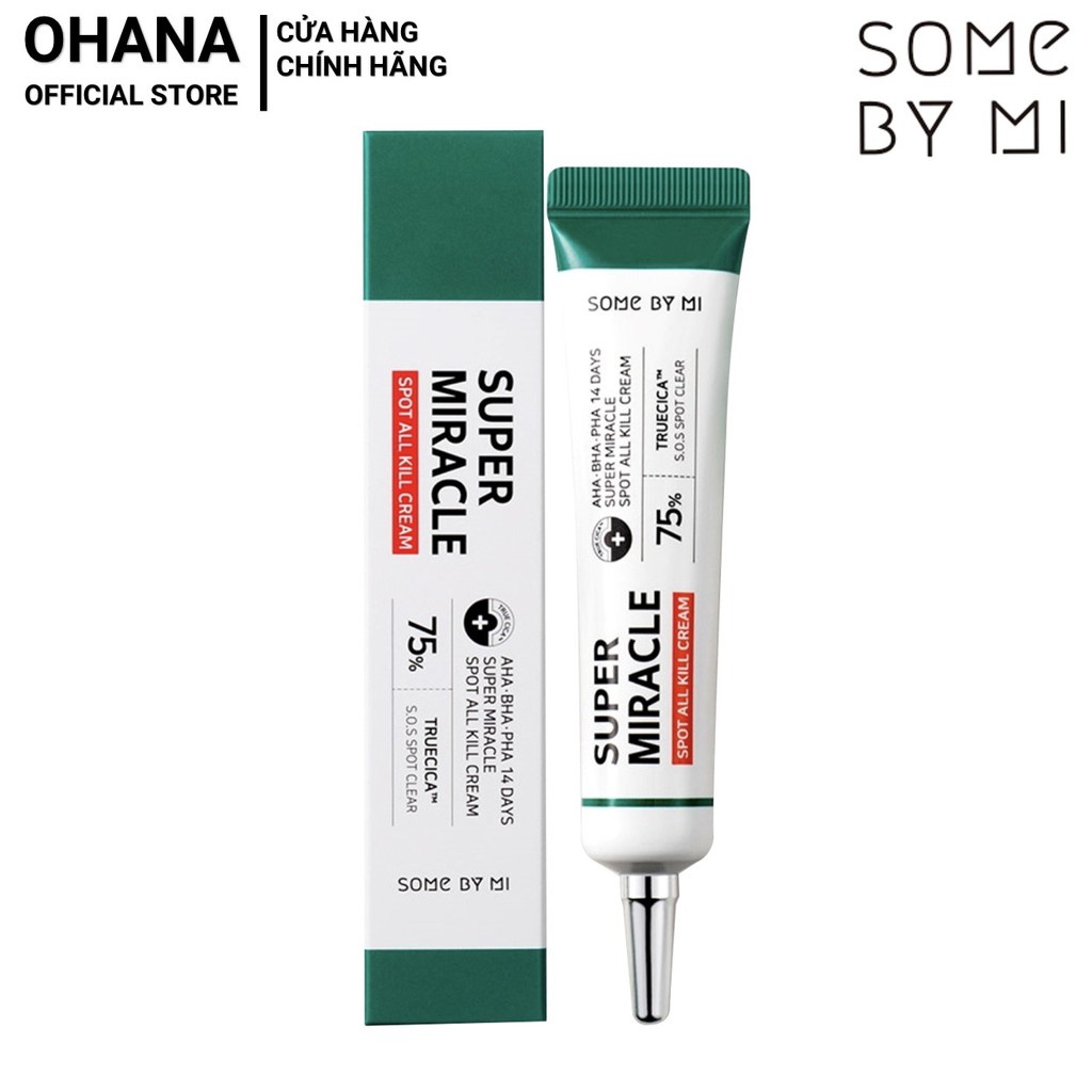 Kem Chấm Mụn, Ngăn Ngừa Và Phục Hồi Da Mụn Some By Mi AHA-BHA-PHA 14 Days Super Miracle Spot All Kill Cream 30ml | BigBuy360 - bigbuy360.vn