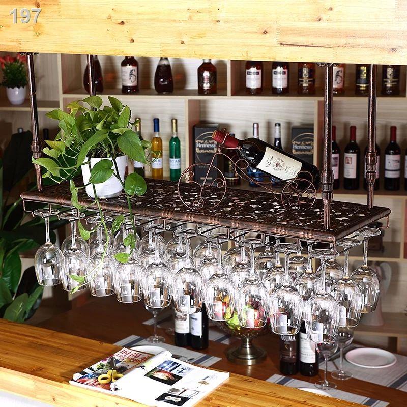 【hàng mới】Giá treo ly rượu ngược nhà Phong cách châu Âu quầy bar sáng tạo móc cao