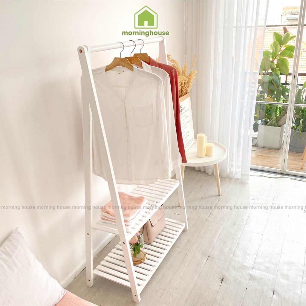 [Mã LIFE50KALL giảm 10% đơn 200K] Giá Treo Quần Áo Gỗ Morning House - SIZE M- Kệ Đa Năng Gỗ Thông