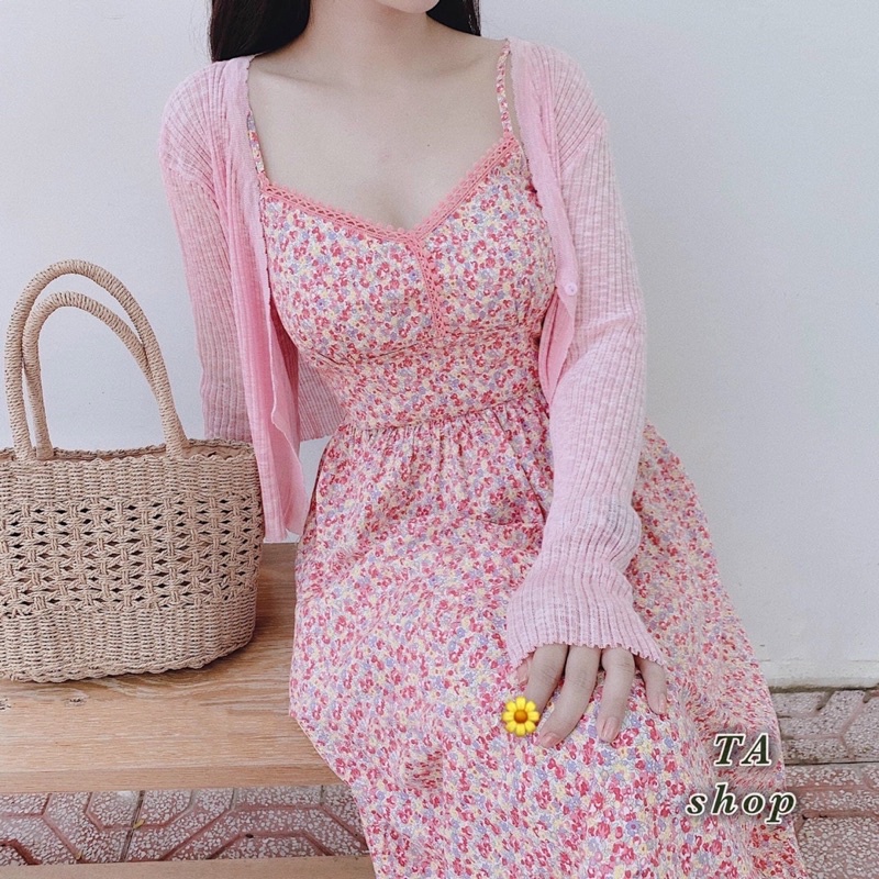 Áo khoác len cadigan mỏng dài tay cài khuy 1 cúc, Áo len mỏng dáng ngắn AL1347 - NhiNhi Shop