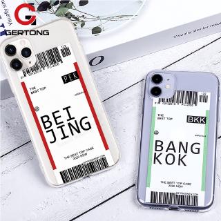 Air Tickets Label Pattern Case For iPhone 7 8 Plus X XS XR 11 Pro Max Clear Soft Silicone Cover