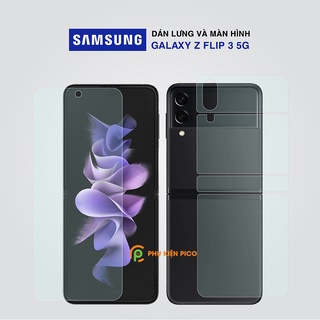 Dán màn hình Samsung Galaxy Z Flip 3 5G full màn hình - Dán lưng Samsung Galaxy Z Flip 3 5G dẻo trong suốt - Combo2
