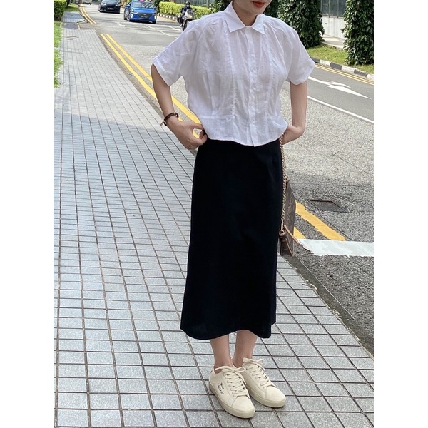 Shu Shi - Chân Váy Linen Bút Chì Dài ( Hình Ảnh Chính Chủ Của Shop )