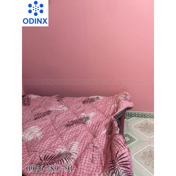 Giấy Dán Tường Màu Hồng Có Keo Sẵn Phòng Ngủ Đẹp Cuộn 10m ODINX