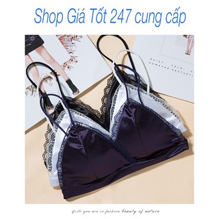 Áo bra satin lụa viền ren loại 1