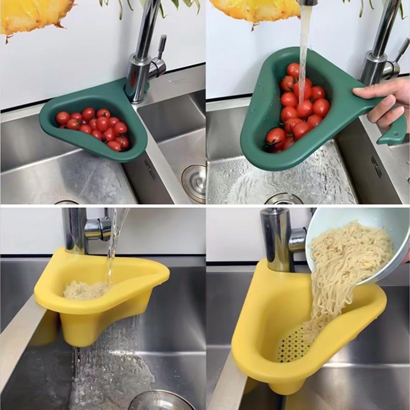 Khay lọc rác bồn rửa chén Loại Thiên Nga phễu lọc thức ăn có móc đa năng rổ nhựa đựng đồ rửa chén thực phẩm Angola