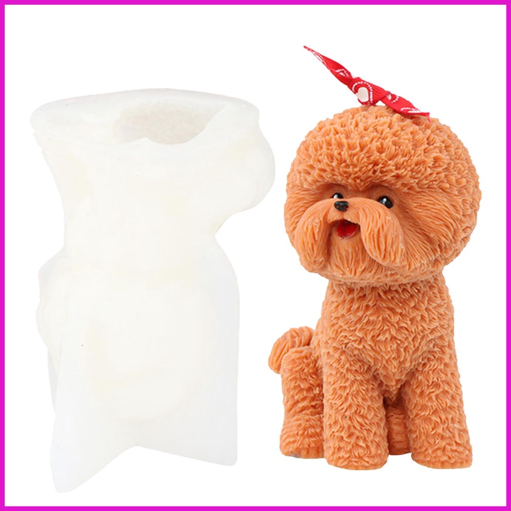 Khuôn Silicone Tạo Hình Làm Xà Phòng / Kẹo Đường Hình Chú Chó Poodle 3D