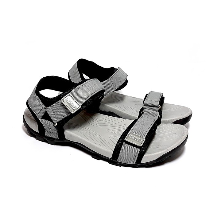 Giày sandal unisex chính hãng Teramo hay sandan TRM01 ghi xám kiểu giày sandal quai ngang