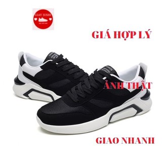 Giày Thể Thao 🍎[FREE SHIP- XẢ] 🍎 Giày Nam Giày Sneakers Đen Trắng Đế Đúc điều hòa thân nhiệt hd93