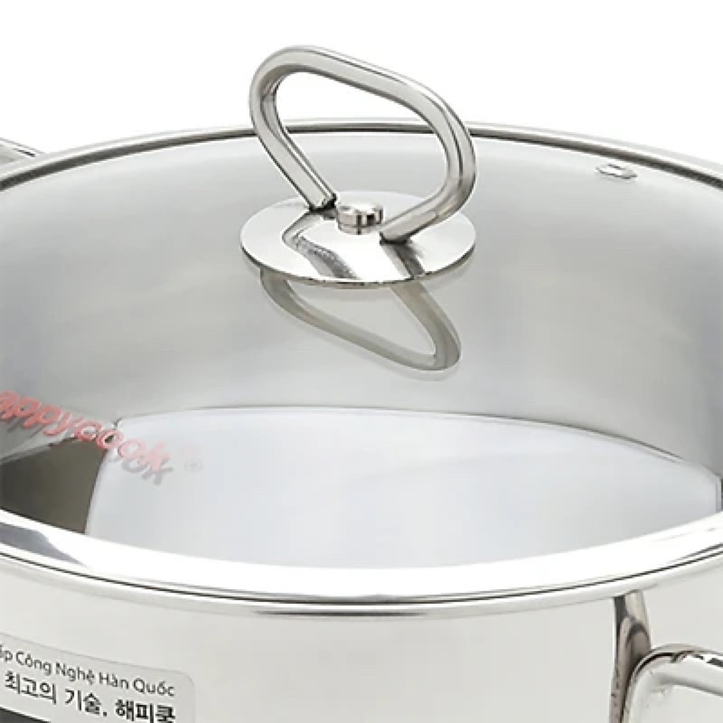 Nồi Inox Cao Cấp 3 Đáy Nắp Kiếng Happy Cook Delux 24cm N24-DLG