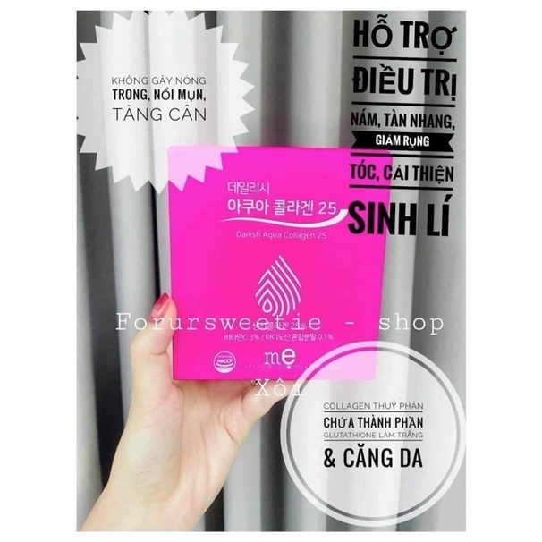 Combo kẹo ngậm 6S Shining Pearl và collagen thủy phân Dailish Aqua giúp trắng da, mờ thâm nám