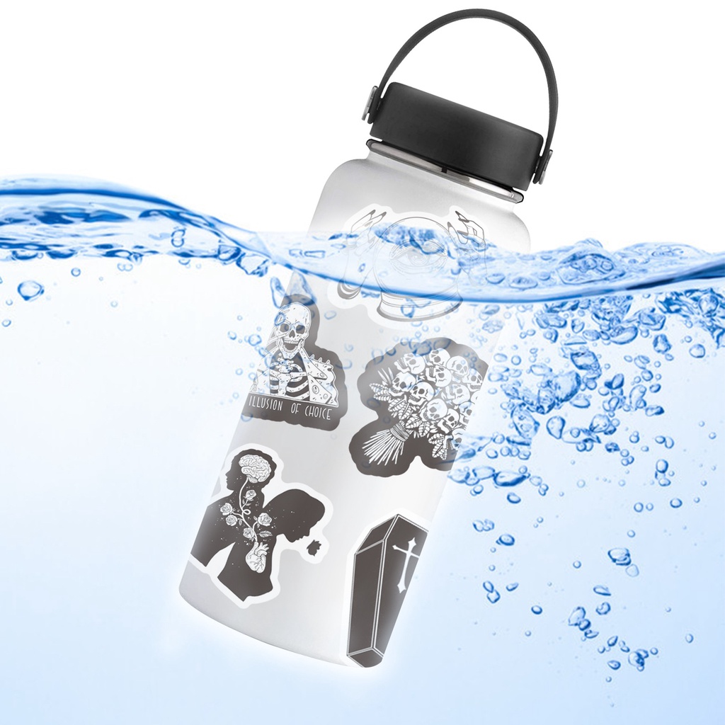 Bộ 100 Cái ❉ Cổ Điển Đen Trắng. Miếng Dán Trang Trí Hình Đầu Lâu Và Quái Vật Kiểu Punk Cá Tính ❉ Miếng Dán Decal Vẽ Nguệch Ngoạc Thời Trang