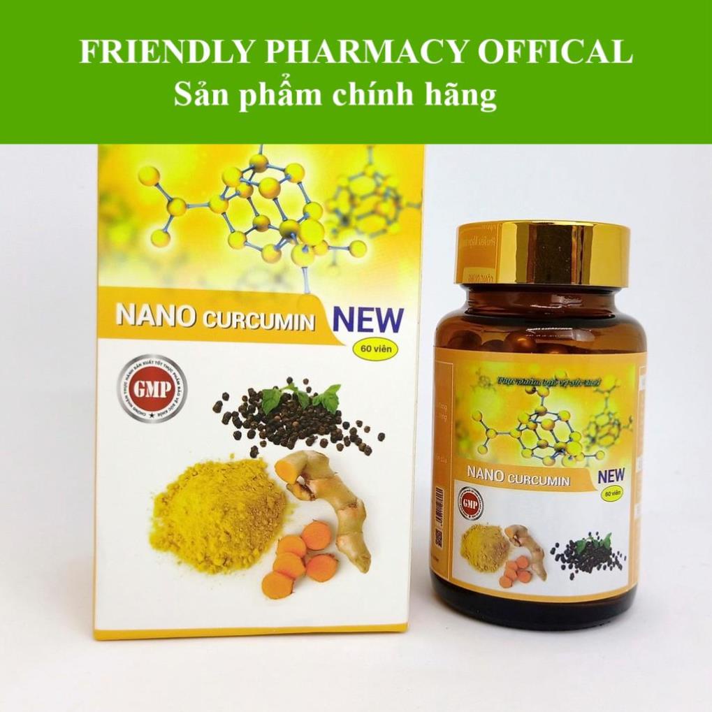 NANO CURCUMIN NEW – Hỗ trợ giảm đau dạ dày – tá tràng, phục hồi sức khỏe phụ nữ sau sinh, mới ốm dậy (60 viên)