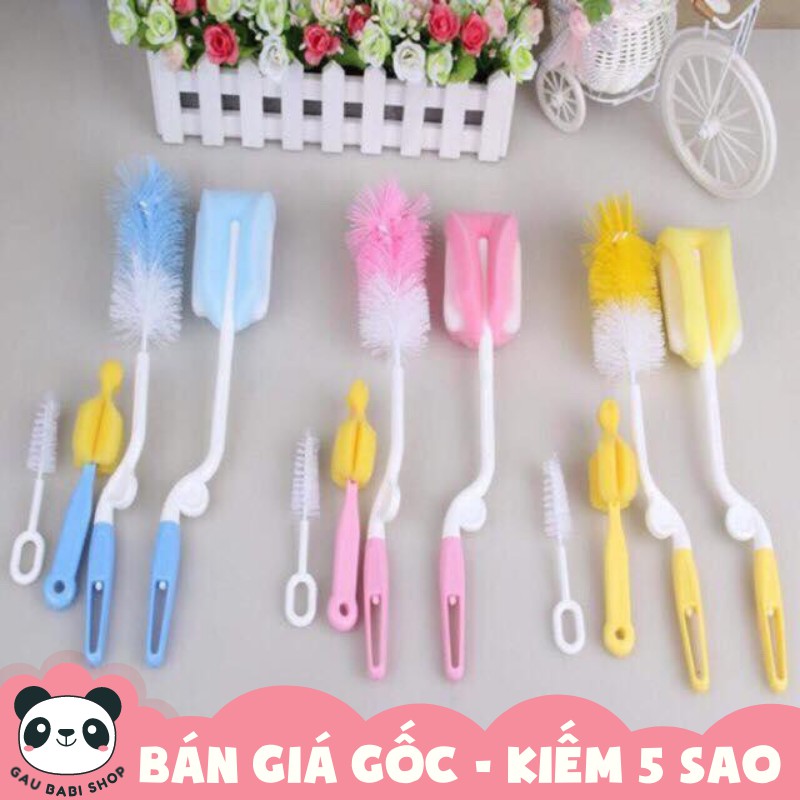 [Mã FMCG8 giảm 8% đơn 500K] FREE SHIP !!! Bộ cọ rửa bình sữa và núm ty 4 chi tiết MOONSHIP