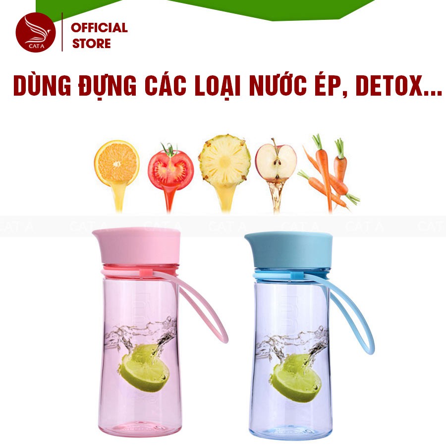 Bình đựng nước, bình nước bằng Nhựa BPA FREE MIGO Cao cấp - 1519 - An toàn, trong suốt, có rây lọc, quai xách tiện lợi !