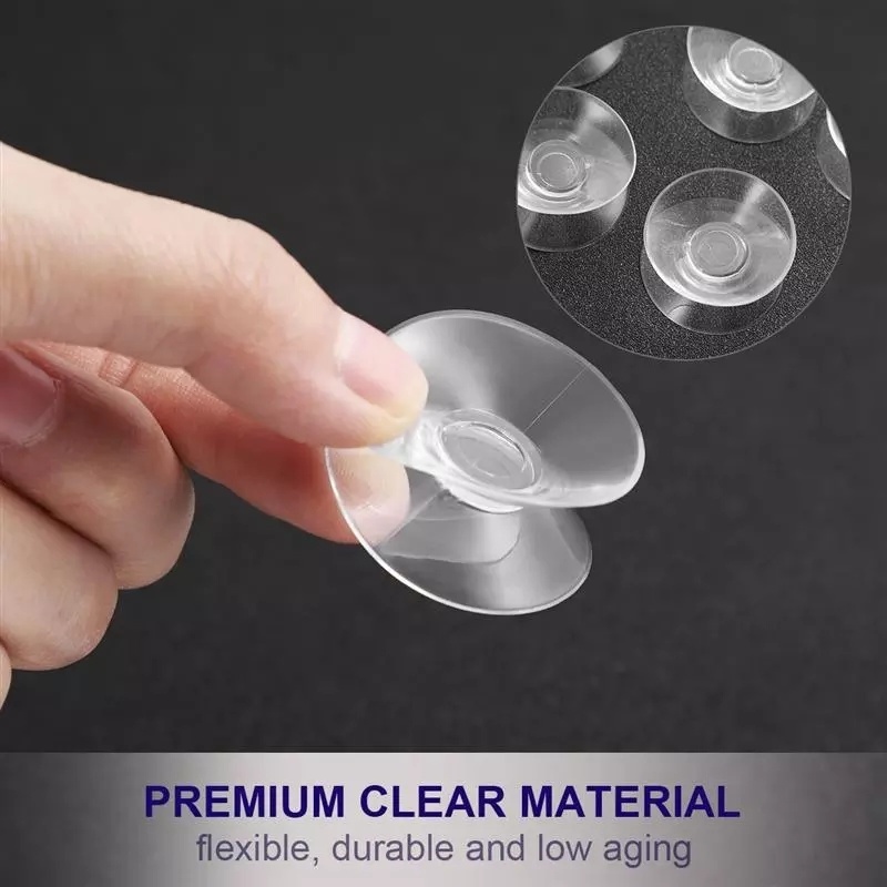 Set 10 Giác Hút Chân Không Hai Mặt Bằng Nhựa Pvc Trong Suốt Chống Trượt Kính