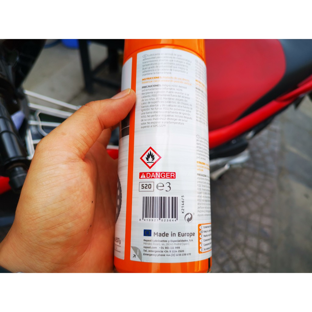 Bình Xịt Bảo Dưỡng Sên Repsol Moto Chain 400ml