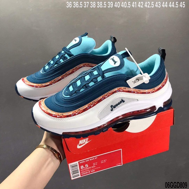 Giày Nike Air Max 97 cải tiến chữ Swoosh xanh biển