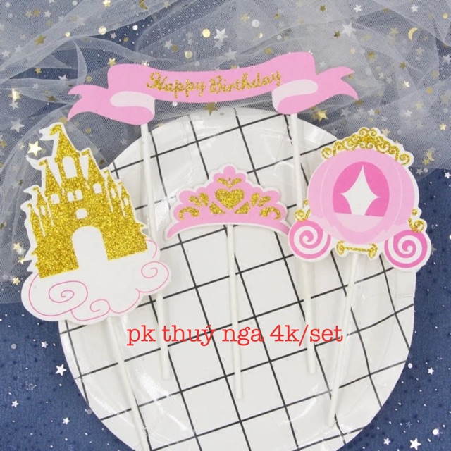 10 set cắm giấy lâu đài hồng-Q4528