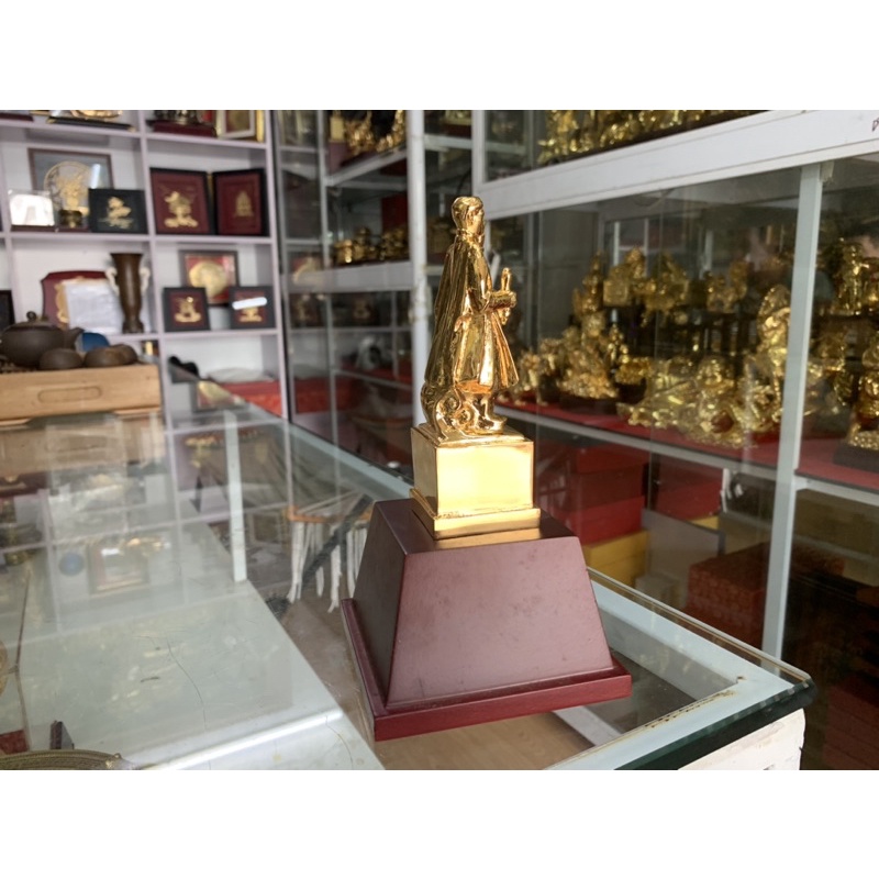 Tượng đồng Trần Hưng Đạo đức thánh Trần bằng đồng mạ vàng 24k cao 12cm