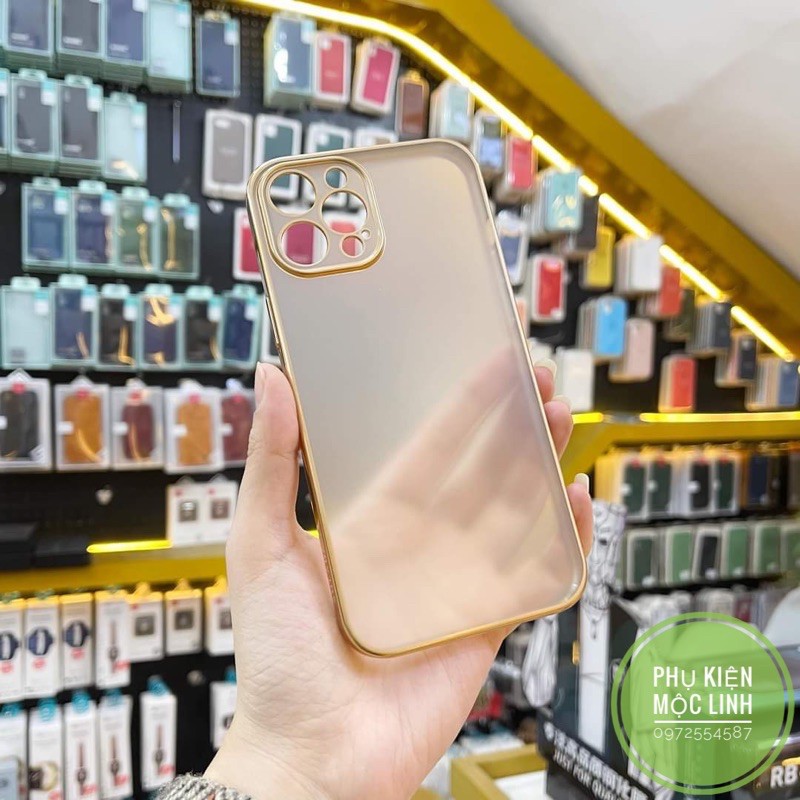 ✨Chính hãng Sulada✨ Ốp lưng nhám viền màu iphone 11 | 11 pro max | 12 mini | 12 |12 pro max bảo vệ camera silicon dẻo